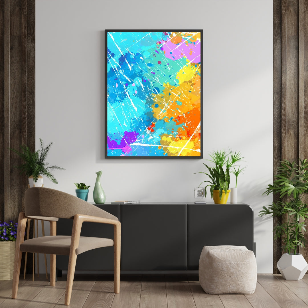 Abstract Vibrant Canvas Painting - Contemporary Wall Art for Home Decor